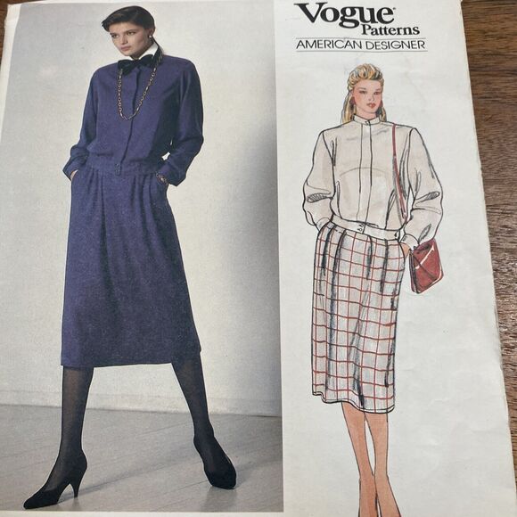 Vintage Vogue Sewing Pattern 1186 Oscar de la Renta Designer Top & Skirt Sz 10 - Picture 5 of 10